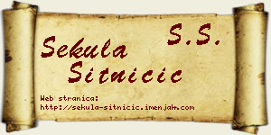 Sekula Sitničić vizit kartica